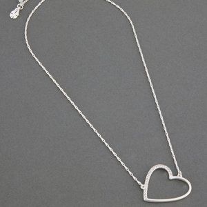 Lucky Brand Pave Open Heart Pendant / NWT